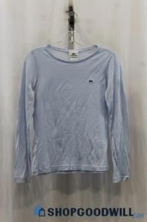 Lacoste Women's Sky Blue Long Sleeve Shirt SZ 38