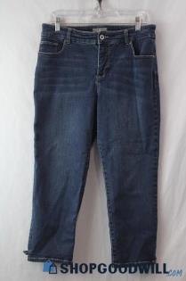 Chico's Women's Dark Blue Cropped Straight leg Jean SZ 10