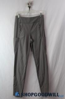 Athleta Women's Light Gray Zipper Pocket Skinny Tech Pants sz S