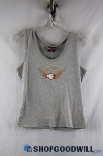 Harley-Davidson Women's VTG Gray/Orange 1999 Sturgis Logo Graphic Tank Top sz M