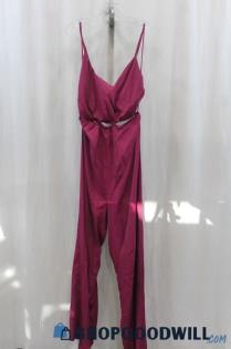 NWT Fransesca's Womens Magenta Purple Cutout Jumpsuit Sz L