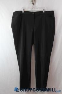 NWT Hilary Radley Women's Black Front Pleat Slim Straight Dress Pant SZ 22