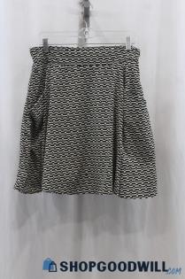 Ranna Gill Women's Gray/Black Tweed Pattern Flare Skirt SZ M