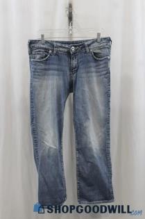 Silver Jeans Womens Blue Washed Capri Jeans Sz 31