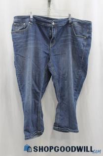 Seven7 Women's Blue Wash Crop Jean SZ 28W