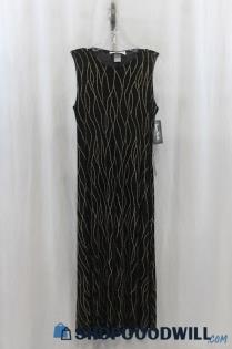 NWT Ronni Nicole Women's Black/Gold Tank Dress SZ 8P