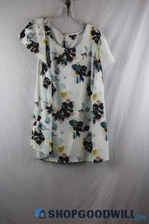 Torrid Woman's White/Multicolor Floral Print Blouse sz 3