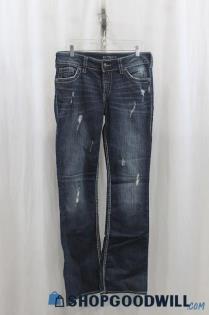 Silver Jeans Womens Dark Blue Washed Bootcut Jeans Sz 30x32