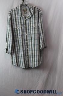 NWT St Johns Bay Men's Green Button Up sz L