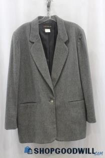 Harris Wallace Wmns Gray Blazer Sz 14