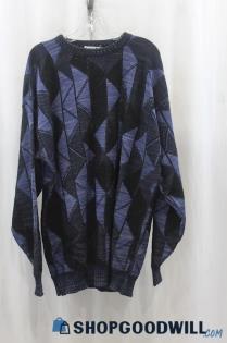 Area Mens Navy Pattern Knit Sweater Sz XLT