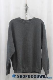 Pluma Mens Heather Charcoal Crewneck Sweater Sz M