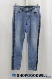 Lucky Brand Womens Blue/Black Side Shimmer Skinny Jeans Sz 6