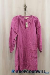 NWT Loft Women's Light Purple Set In Long Sleeve Dress SZ L