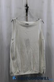 NWT White Sage Women's White Sweater Vest SZ XL