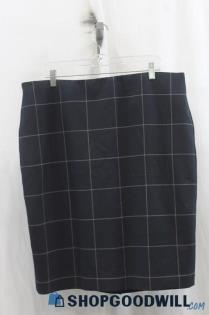 NWT Ann Taylor Womens Navy Gridline Pencil Skirt Sz 18