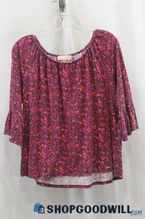 Michael Kors Women's Pink Design Print Blouse SZ L