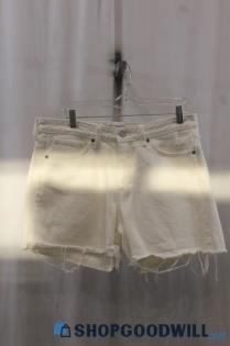 Lucky Brand Women's White Denim Distressed Short SZ 10