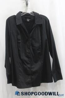 Lane Bryant Women's Black Button Up Shirt SZ 24