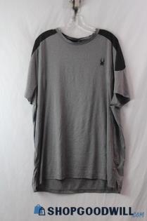 Spyder Active Men's Gray/Black heather Active Short Sleeve T-Shirt SZ XXL