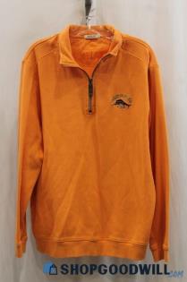 Tommy Bahama Men's Orange Half Zip Sweater SZ L