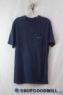 Patagonia Men's Navy Logo Back Graphic Pocket T-Shirt sz M