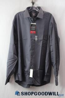 NWT Van Heusen Men's Steel Gray Button Up Shirt SZ XL