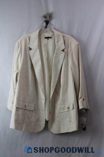 NWT Nappa Valley Women's Ivory Heather Double Button Blazer SZ 24W