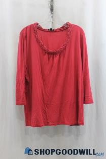 Talbots Women's Pink Pullover Blouse SZ 3X