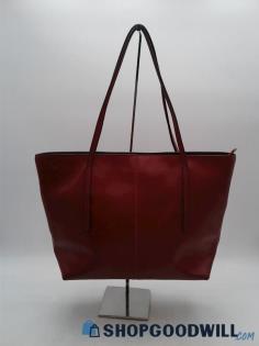 Obosoyo Red Faux Leather Tote Shoulder Bag Handbag Purse