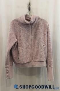 Athleta Women's Blush Purple Fleece Full Zip Sweater SZ M