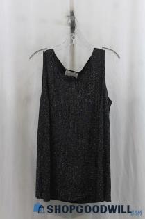 August Max Woman Women's Vintage Black/Multicolor Rhinestoned Tank Top SZ 16W