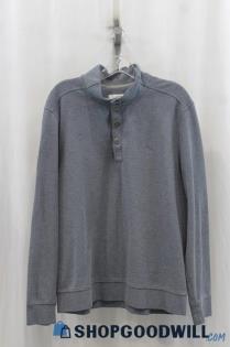 Tommy Bahama Mens Heather Blue Henley Sweater Sz L