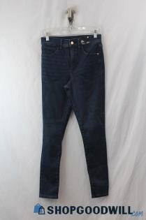 NWT Express Women's Dark Blue High Rise Skinny Jean SZ 4