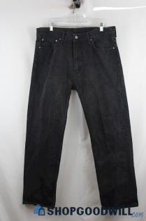 Levi's Men's Black Weathered 505 Regular Straight Rigid Jean sz 38x32