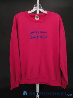 Sartell Sabres Women's Vtg Hot Pink/Blue Embroidered Crewneck Sweatshirt SZ L