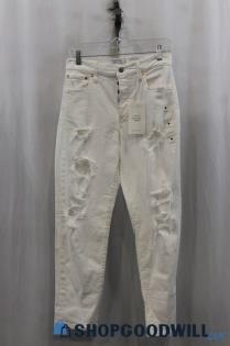 NWT Lucky Brand Womens White Distressed Ankle Skinny Jeans Sz 4