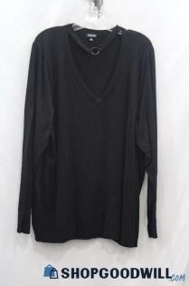 Torrid Women's Black V-Neck Long Sleeve Shirt sz 26