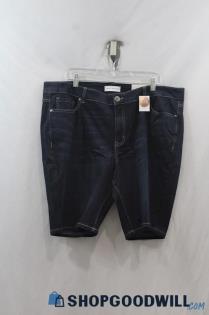 NWT Lane Bryant Women's Dark Blue Mid Rise Bermuda Shorts SZ 22