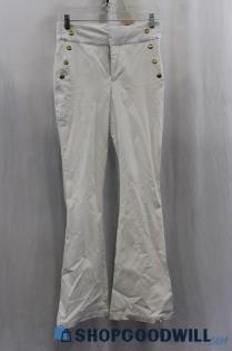 NWT INC Women's White Flare Chino Pant SZ S