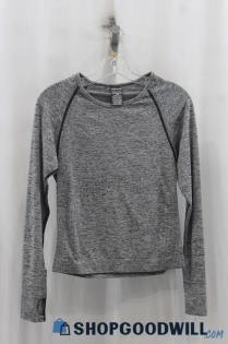 Pink Womens Heather Gray Compression Sweatshirt Sz XL