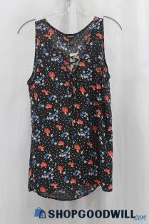 NWT Torrid Women's Black/Red Floral Print Tank Blouse SZ L