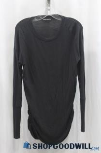 Athleta Womens Black Side Ruched Tunic Shirt Sz XS