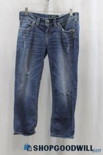 Silver Jeans Women's Blue Wash Capri Jean SZ 29