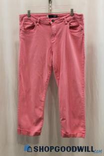 KUT Womens Pink Cuffed Crop Jeans Sz 16