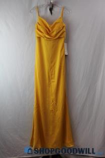 NWT Stacees Women's Golden Yellow Empire Gown sz Custom