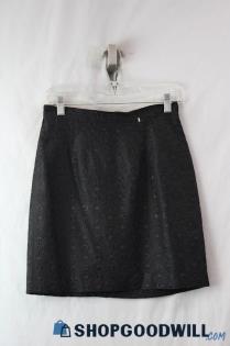 Parallel Women's Black Geo Patterned A-Line Skirt sz 4P