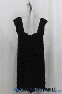 NWT Max Studio Womens Black Ruffle Tiered Tank Dress Sz M