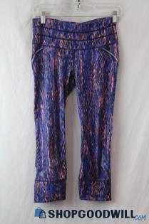 Athleta Women's Blue/Orange Tie Dye Cropped Leggings sz XS