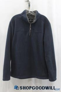 London Fog Men's Blue Half Zip Sweater SZ XL